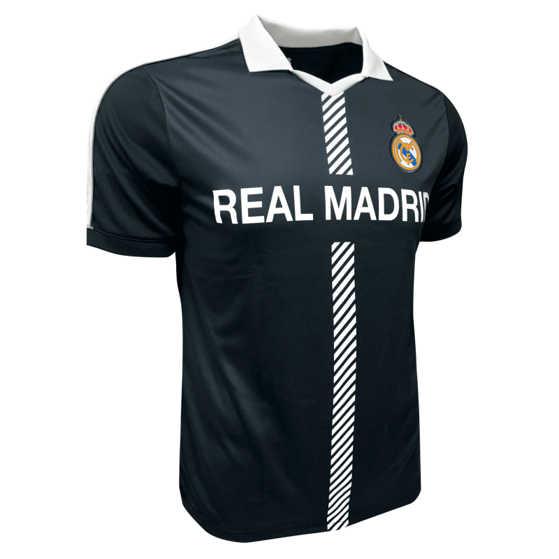 Licensed Real Madrid Soccer Jersey - Icon Sports Men’s YS–XXL, Black/White, 100% Polyester (Variation: Adult, S)
