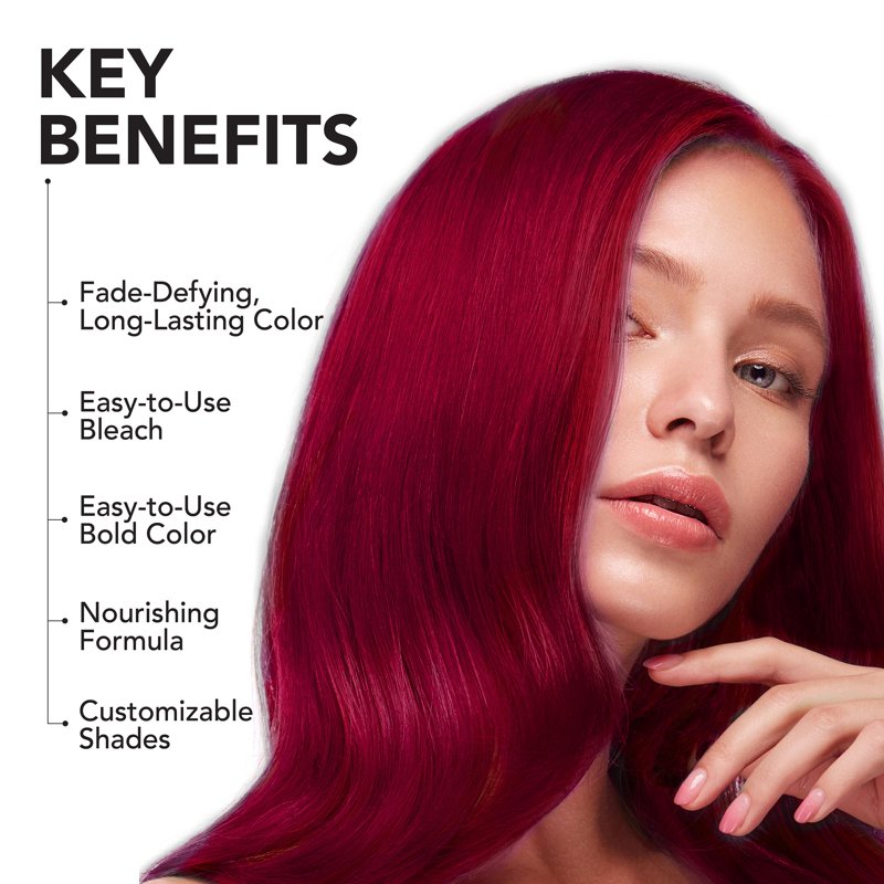 Semi-Permanent Hair Color Kit with Bleach - Multiple Shades