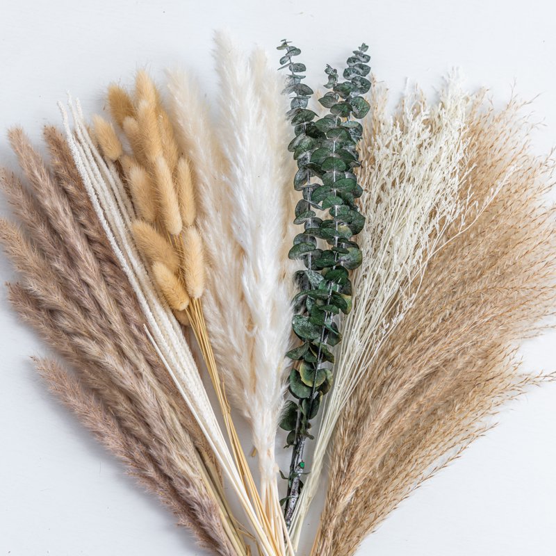 Dried Pampas Grass Decor - Rustic Boho Floral Arrangement for Home & Wedding