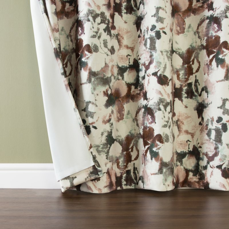 Blackout Floral Curtain Panel - Thermal, Light-Blocking, Noise-Reducing 50"x63"