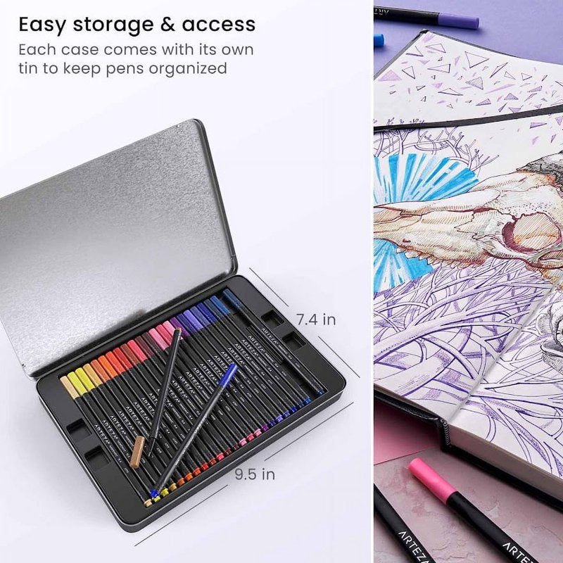 Assorted Color Fineliner Pens Set - 48 pcs, 0.4mm Fine Line Drawing & Writing Tools