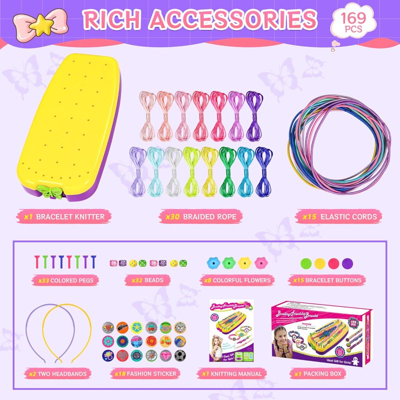 Friendship Bracelet Making Kit for Girls Ages 7-12 - Jewelry Craft Set with Beads & Loom