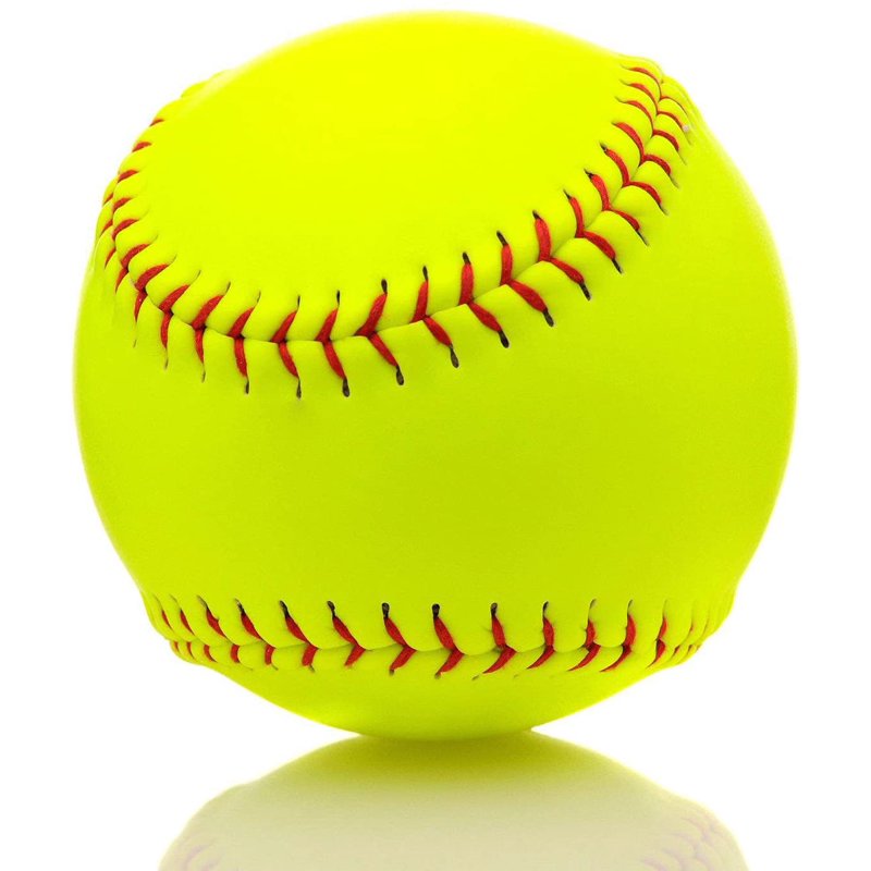 Practice Softballs Set - 12 Inch Official Size Leather Cover Training Balls for Youth and Beginners