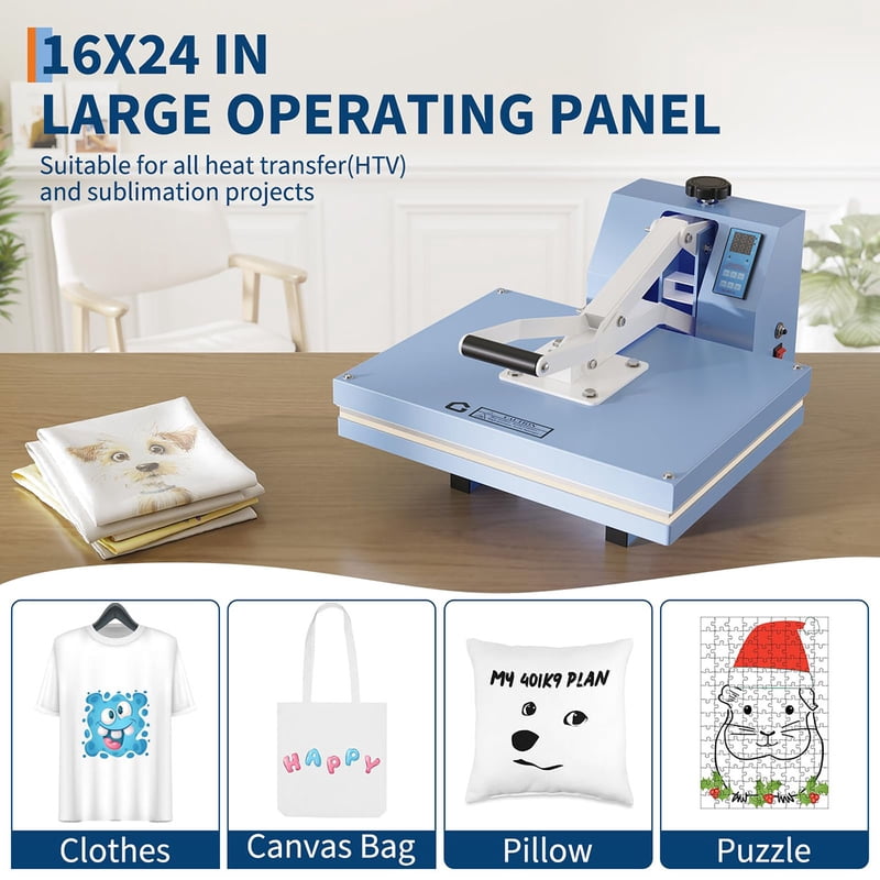 Large Commercial Heat Press Machine 16x24 for Sublimation T-Shirts & Fabrics