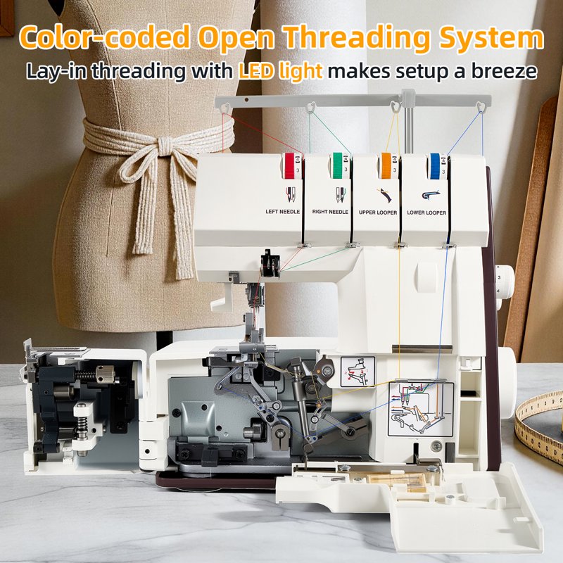High-Speed Serger Sewing Machine with Differential Feed 1300 SPM