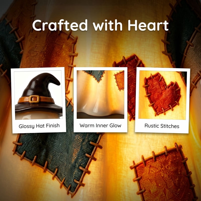 Halloween Patchwork Ghosts Lamp with Witch Hat - 1B Variation Night Light