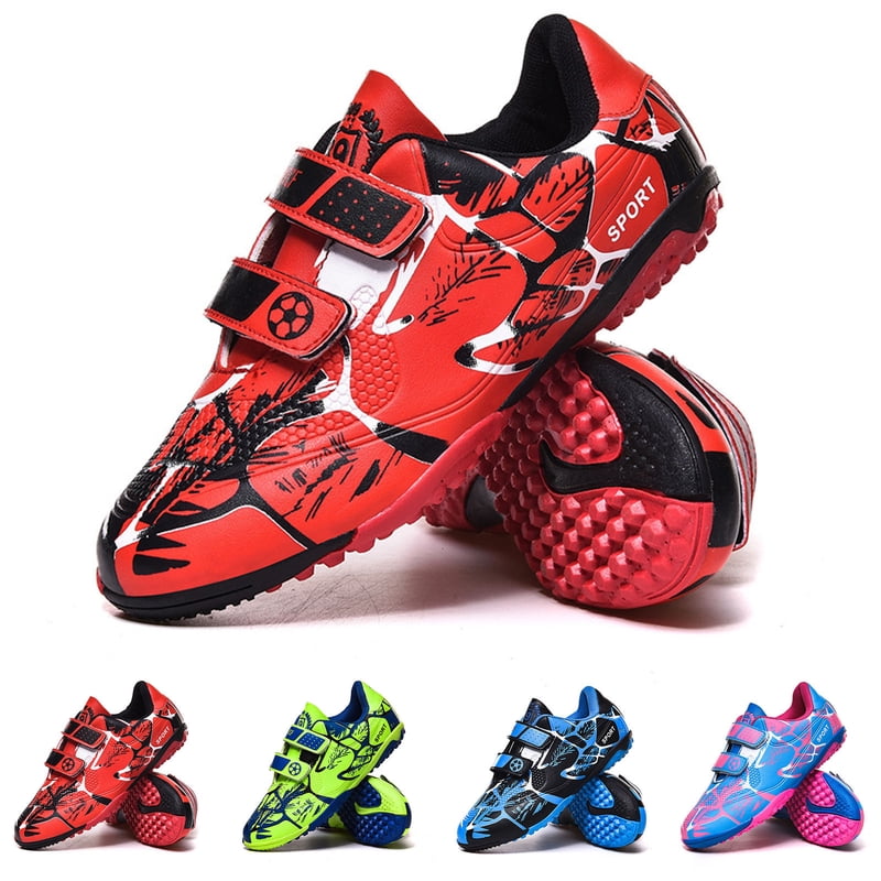 WeeBloom Kids Soccer Cleats - Big Kid Red 3 Variation: 3 Big Kid, Red2