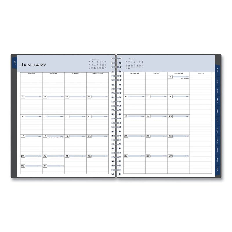 2026 Blue Sky Monthly Planner 8x10 Passages Charcoal Metallic