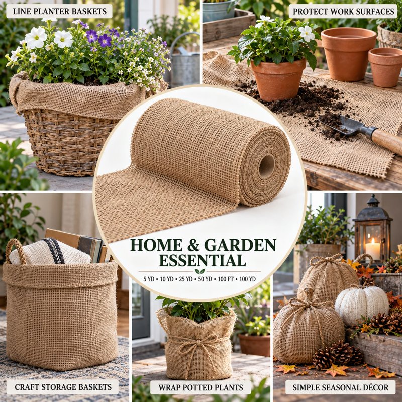 Natural Burlap Fabric Roll for Crafts and Home Decor
