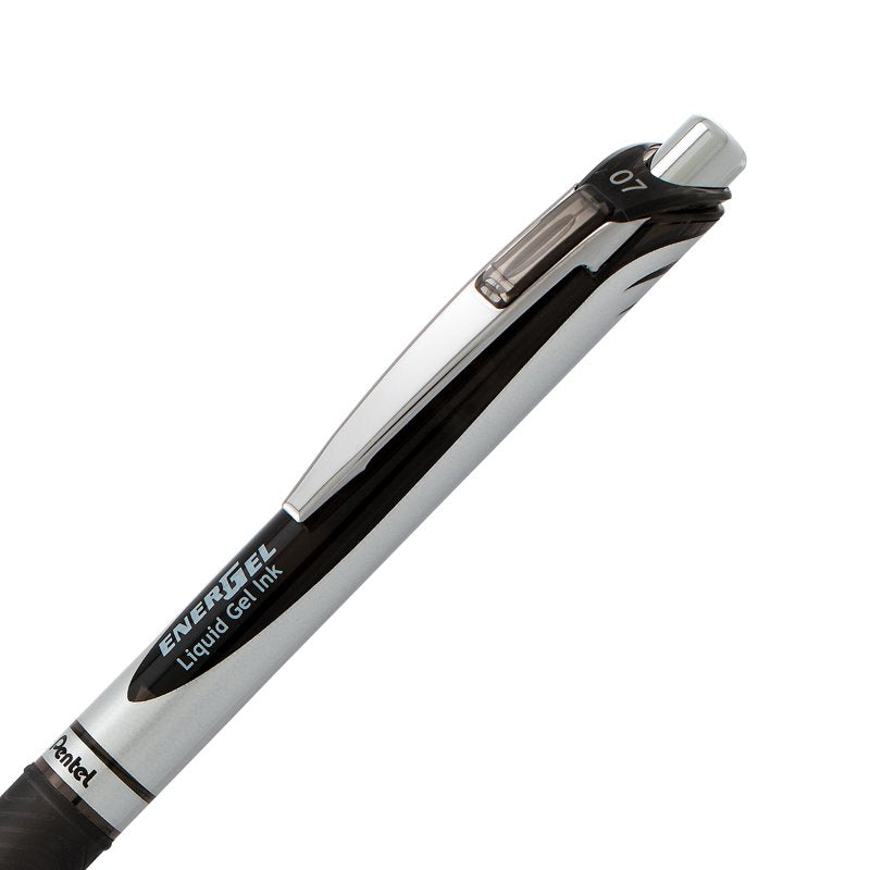 Gel Pen Set - Retractable Liquid Gel Pens with Metal Tips, Black Ink, 6 Pack