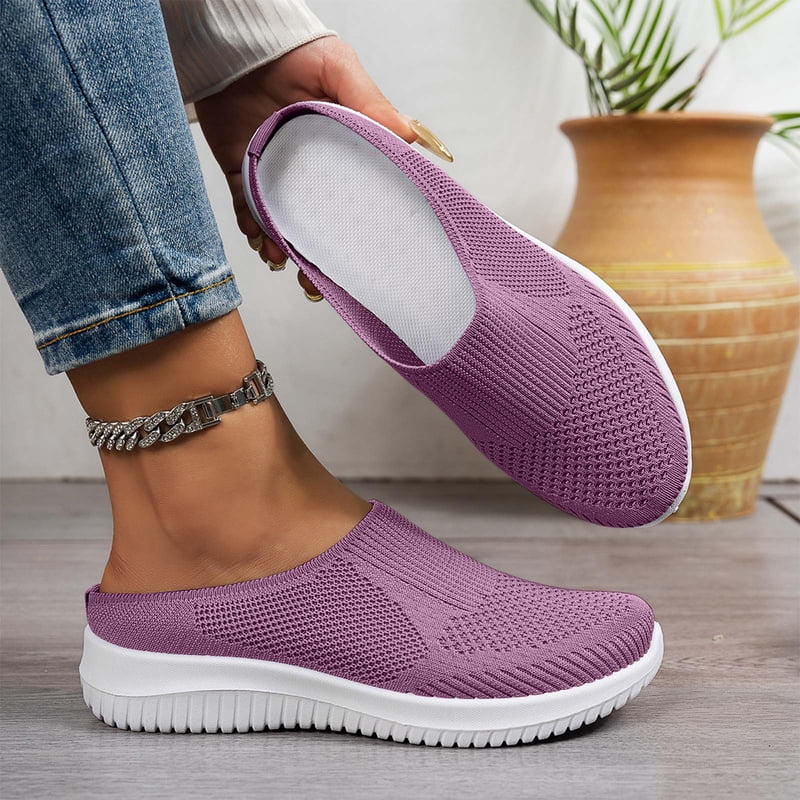 Women's Orthopedic Slip-On Sneakers with Arch Support - Wide Fit Casual Shoes