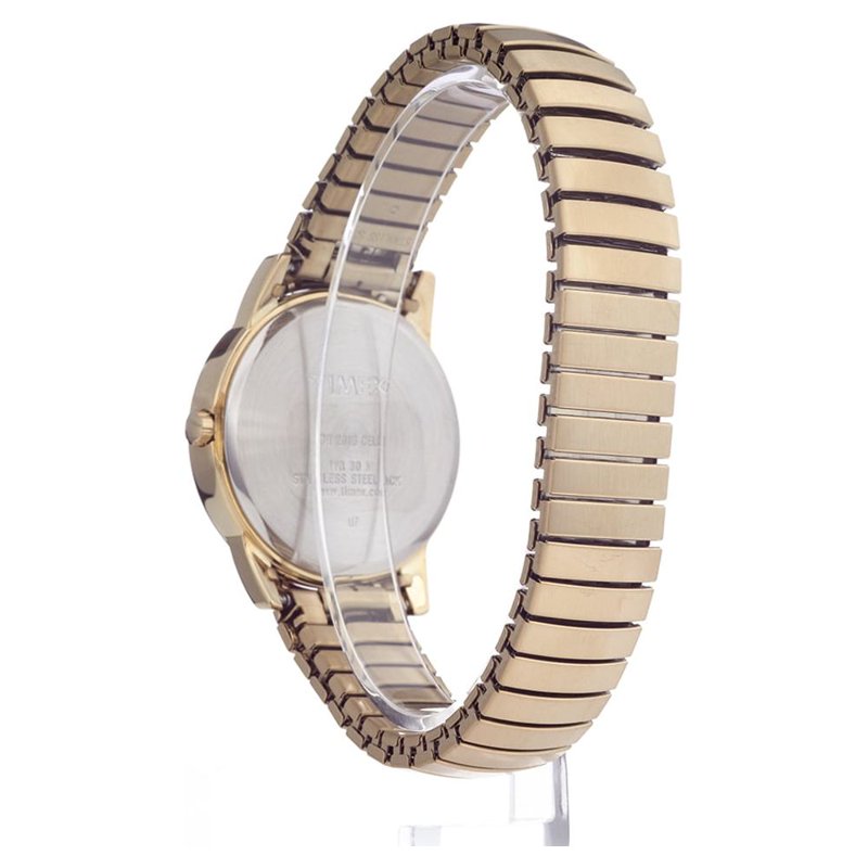 Casual Men's Gold/White 35mm Easy Reader Watch with Date and Tapered Expansion Band