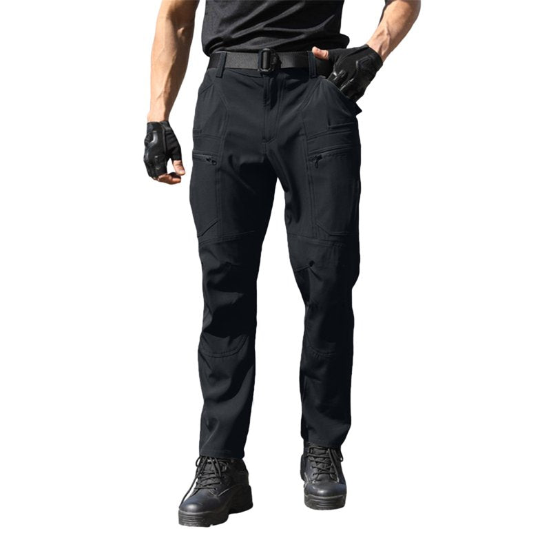 Men's Fleece Lined Tactical Cargo Pants - Waterproof Insulated Work Pants