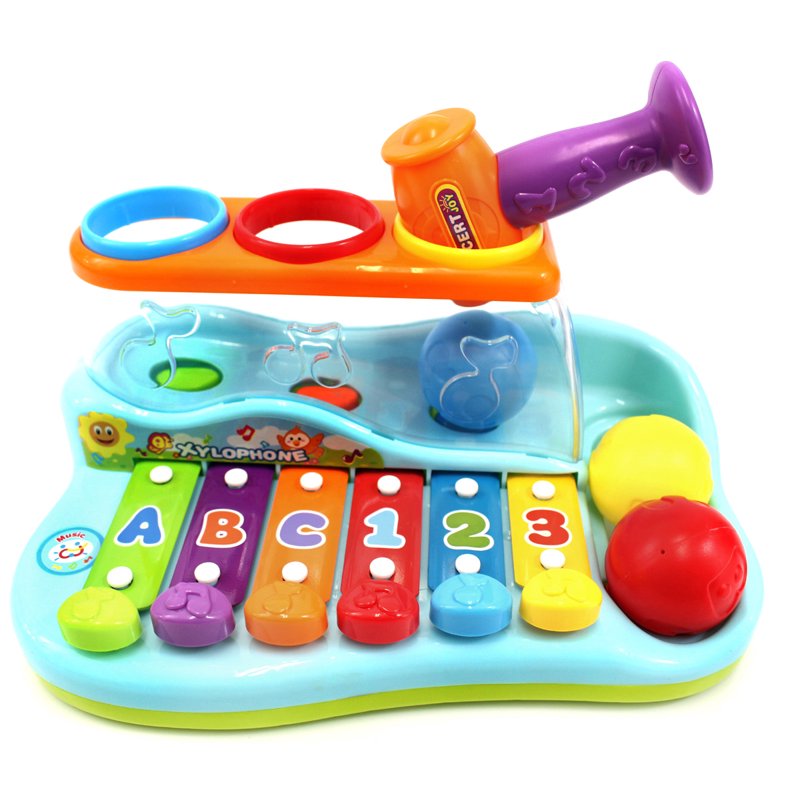 Kids Musical Xylophone Piano Playbench with Hammer and Balls - Colorful Toddler Toy