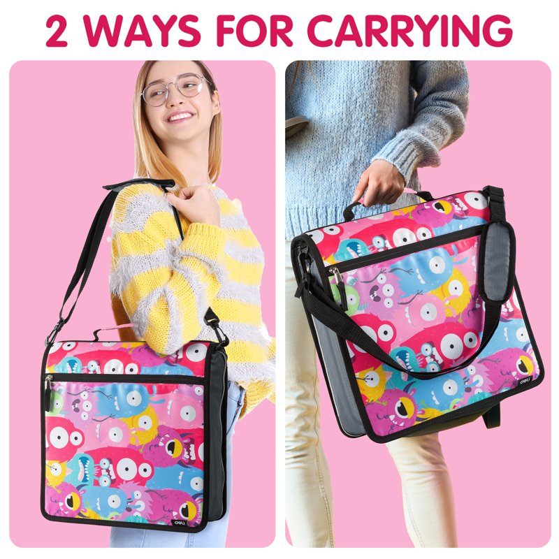 3-Inch Zipper Binder with 700 Sheet Capacity Waterproof Organizer with Pockets & Carrying Strap