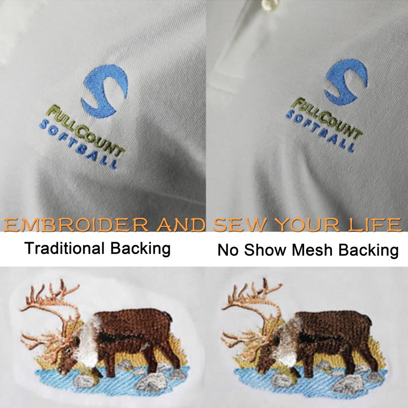 No Show Mesh Embroidery Stabilizer Backing Sheets - 8x8 Inch, Pack of 100
