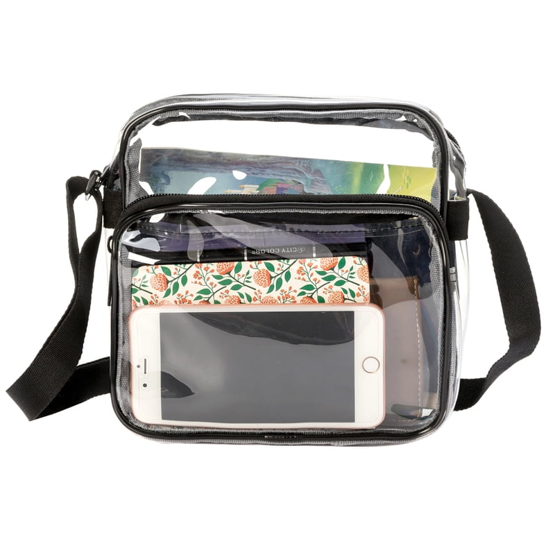 Heavy Duty Clear PVC Shoulder Bag with Adjustable Strap - Stadium Approved Small Handbag