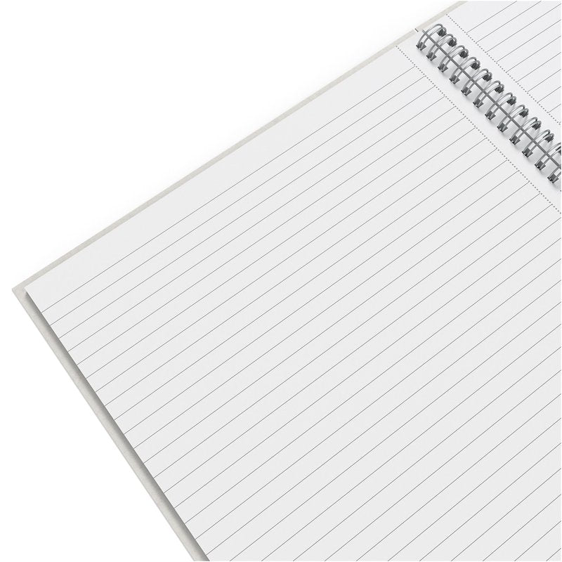 Large Hard Cover Ruled Notebook - Gray & Blue - 8.5x11, 80 Sheets