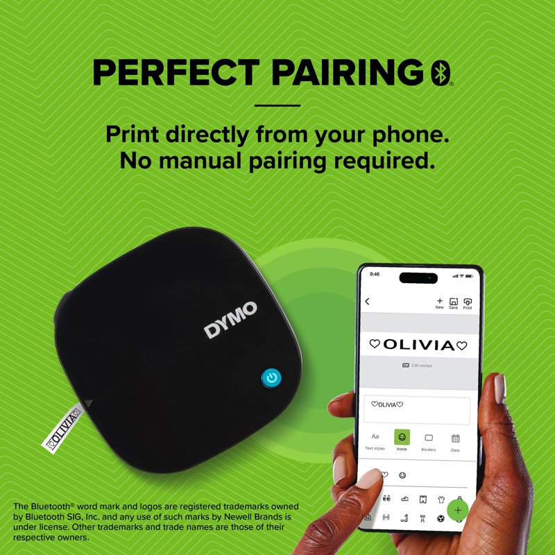 Bluetooth Label Maker with White Paper Tape - Portable, Wireless Printing