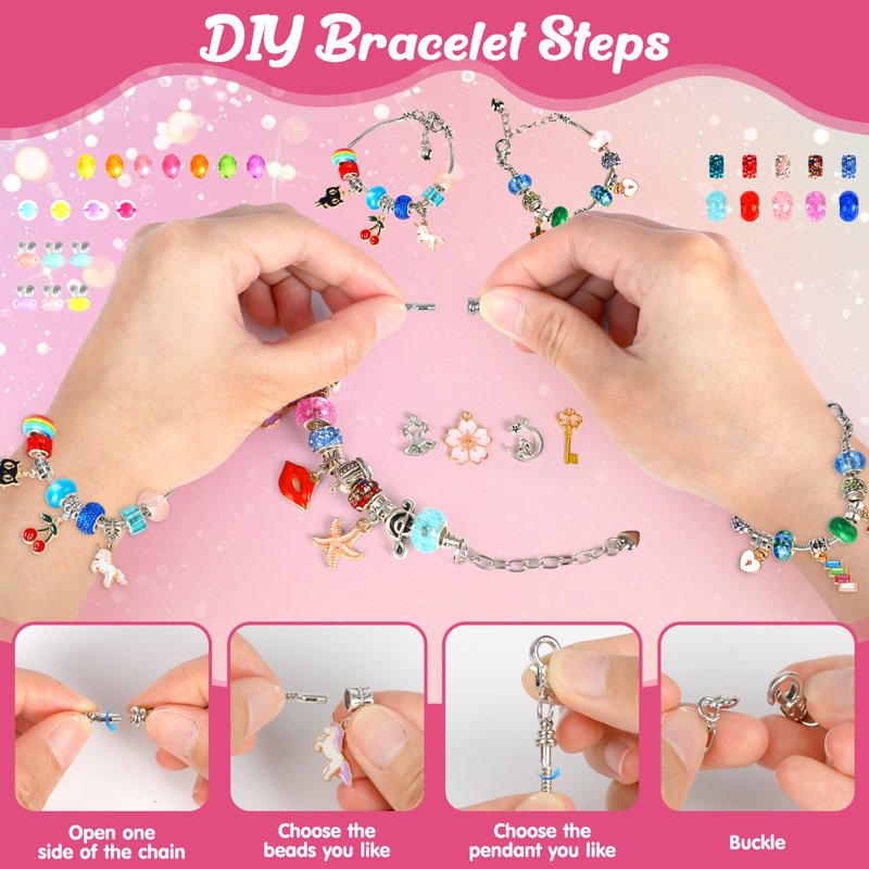 Girls Jewelry Making Kit with Beads & Accessories - 123 Pieces