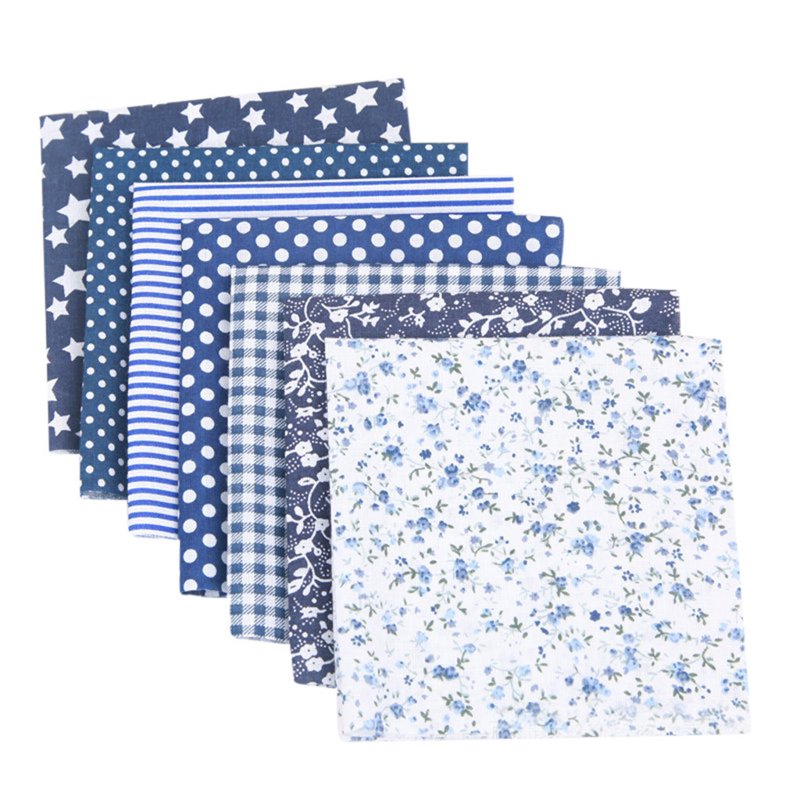 Fabric Quilt Squares Bundle - 7 Pre-Cut Cotton Patchwork Squares for Sewing & Crafting