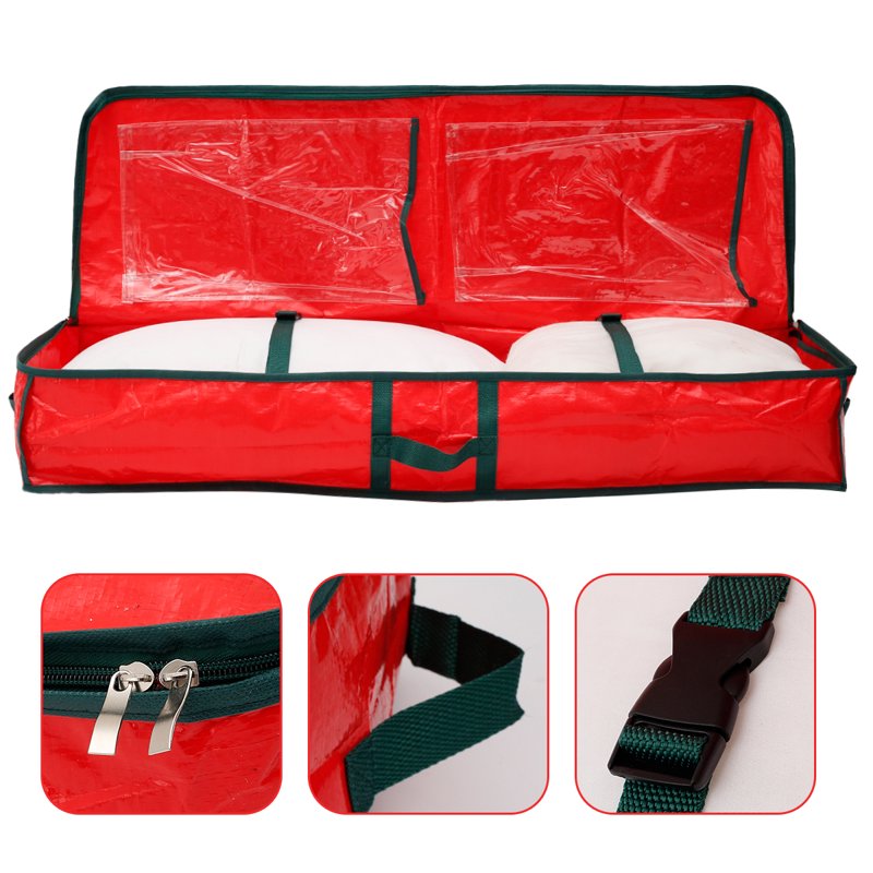 Waterproof Christmas Gift Wrapping Paper Storage Bag - 40.5 Inch Underbed Organizer with Handles