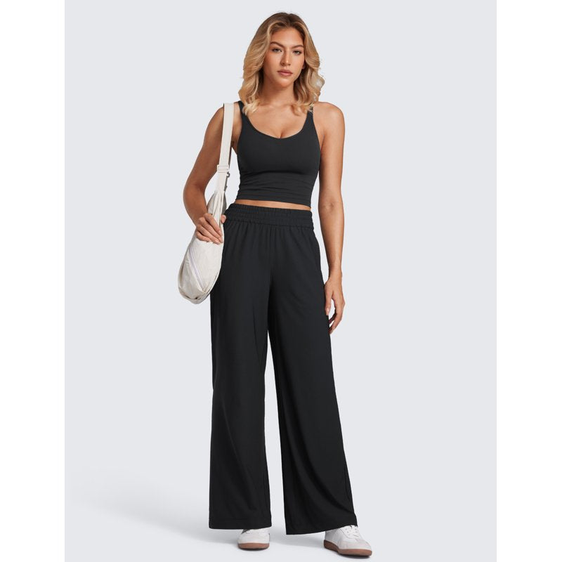 Drapey Wide Leg Casual Pants for Women - Lightweight, Soft, Breathable, Travel & Workwear