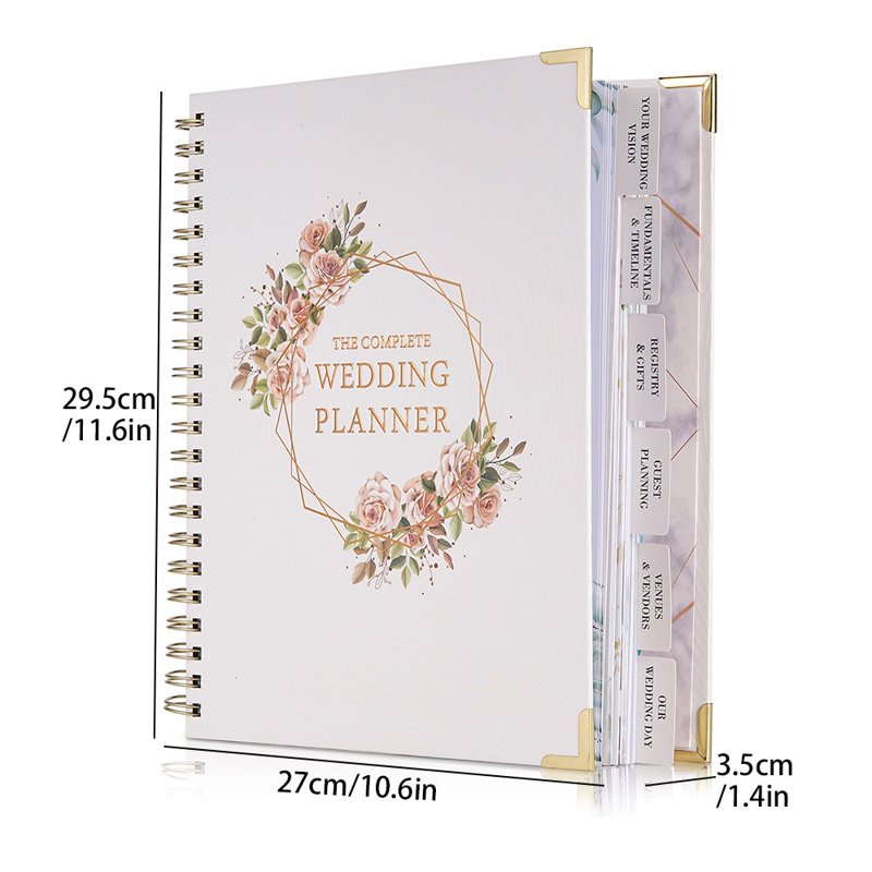 Wedding Planner Organizer with Countdown Calendar & Notes - 188 Pages, Multi-Color