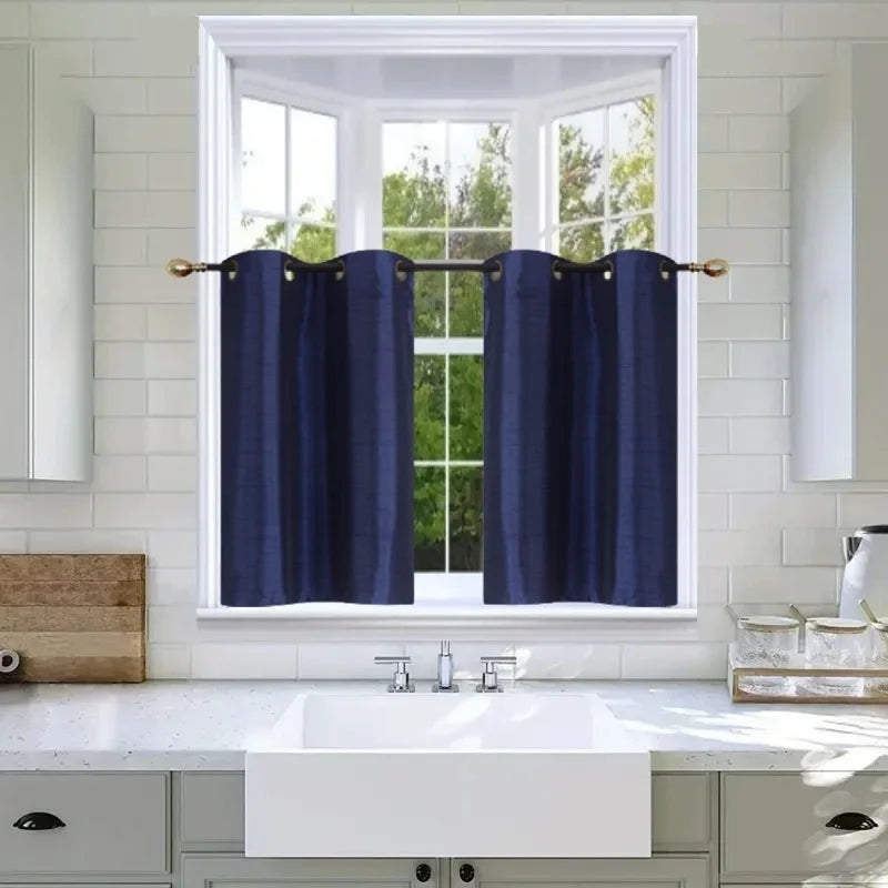 2-Piece Short Window Curtain Set Grommet Top Foam Backed Privacy Panels