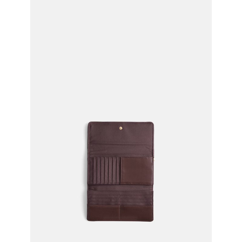 Women's Woven Faux Leather Clutch Wallet with Card Slots - Chic Organizer