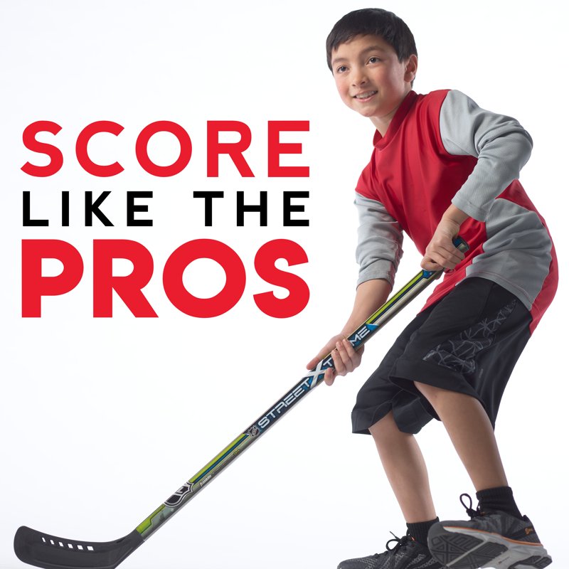 Kids Street Hockey Set with 2 Sticks & Puck - Beginner Outdoor Hockey Kit