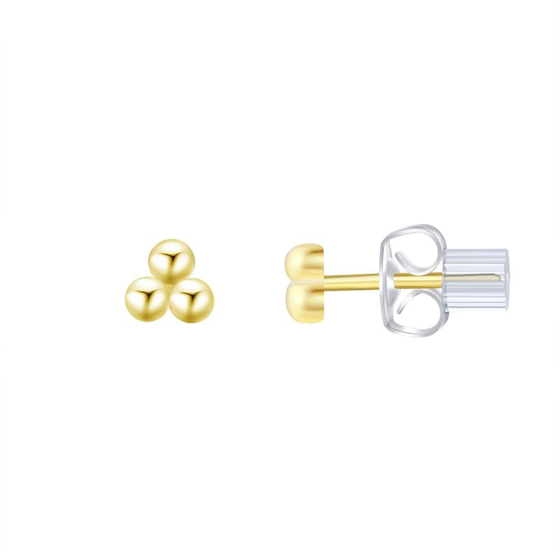 Simulated Diamond Earring Set with Click Top Hoop in 14K Gold Plated Silver