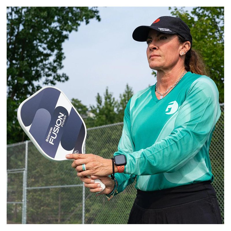 Gamma Fusion Power Pickleball Paddle - 8.25 in Wide Fiberglass Surface, Black, 8 oz