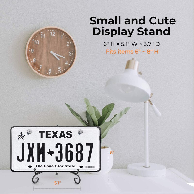 Display Plate Stands 2 Pack - Metal Easel Stands for Decorative Plates & Photos