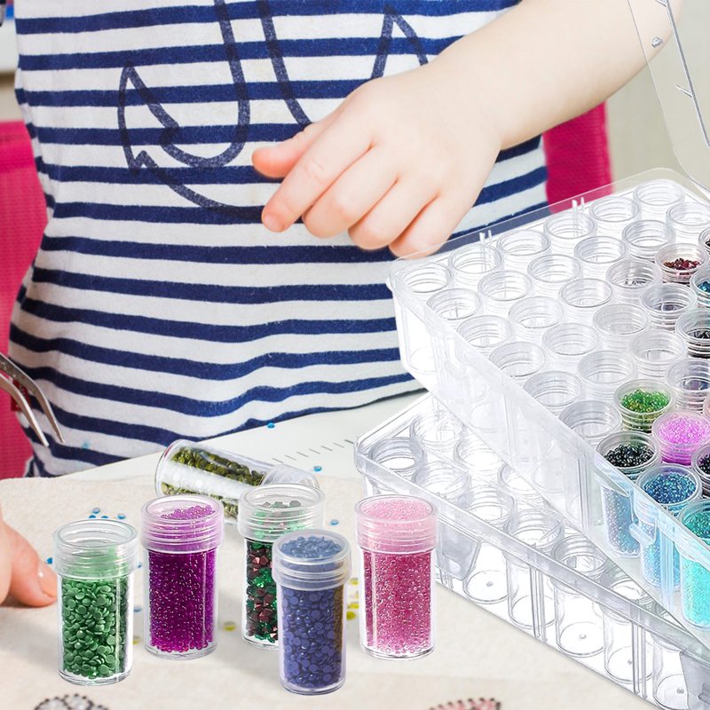 Diamond Painting Storage Containers 2 Pack with Labels - Bead Organizer Box