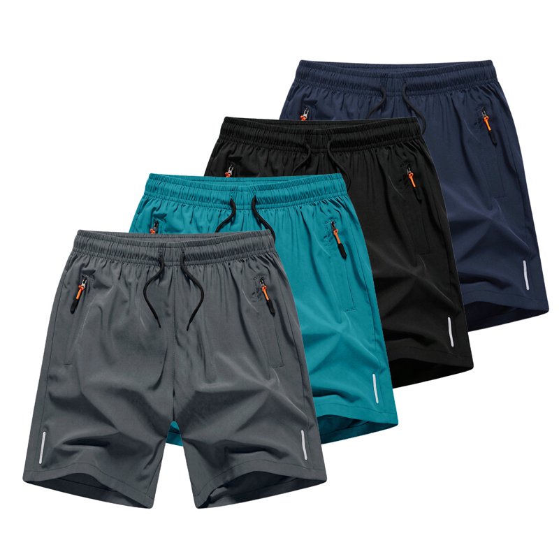 Boys Athletic Shorts 4 Pcs Quick Dry with Zipper/Pockets, Loose Baggy Sport Shorts 3-15Y - Includes Z3-Black MKOSPLRT Variation