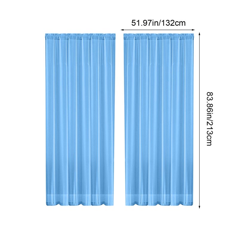 Semi-Sheer Polyester Curtain Panel with Rod Pocket - Light Filtering for Living Room & Bedroom