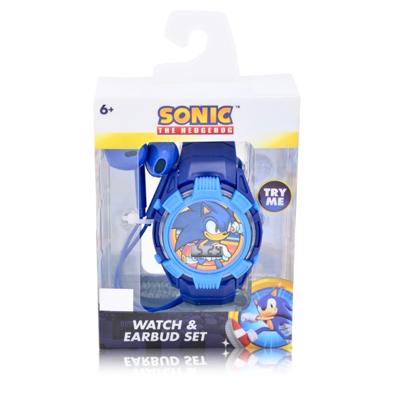 Unisex LCD Watch with Matching Earbud Set - Sonic The Hedgehog Blue