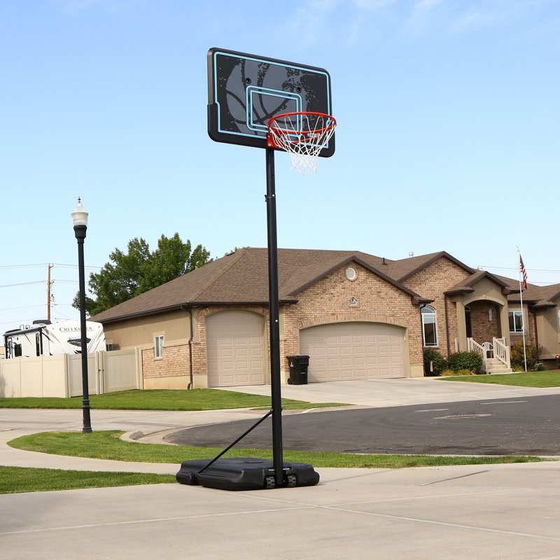 Portable 44-Inch Impact Basketball Hoop with Telescoping Height Adjustment — Outdoor Play Equipment