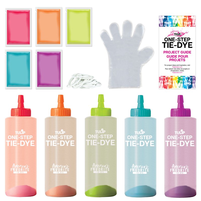 Tropical Tie-Dye Kit with 5 Bright Colors for Fabric Dyeing - Up to 30 Projects