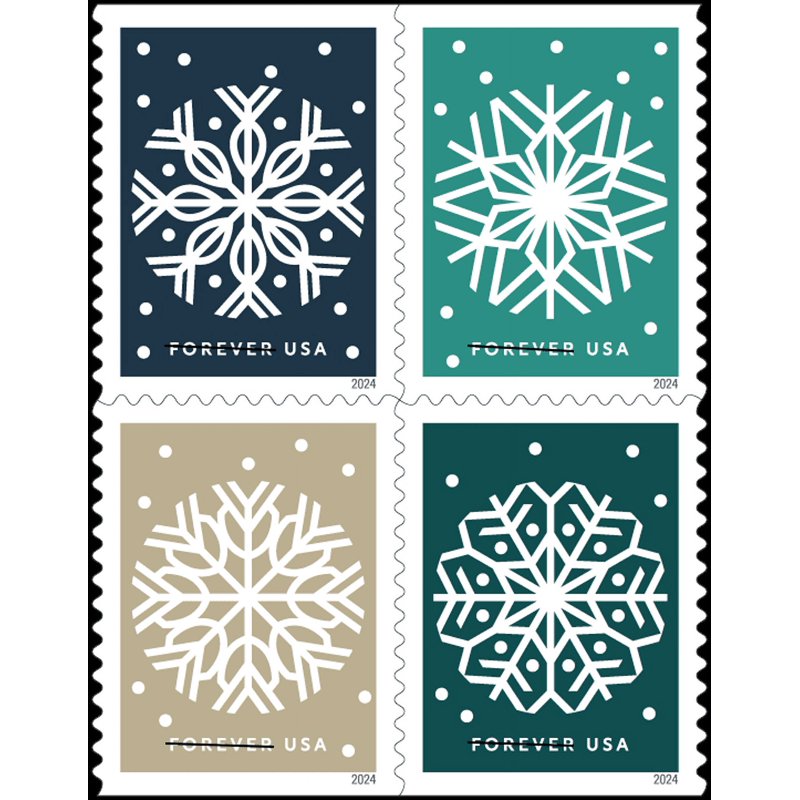 Winter Whimsy USPS Forever Postage Stamp Book of 20 First Class Holiday Snowflakes