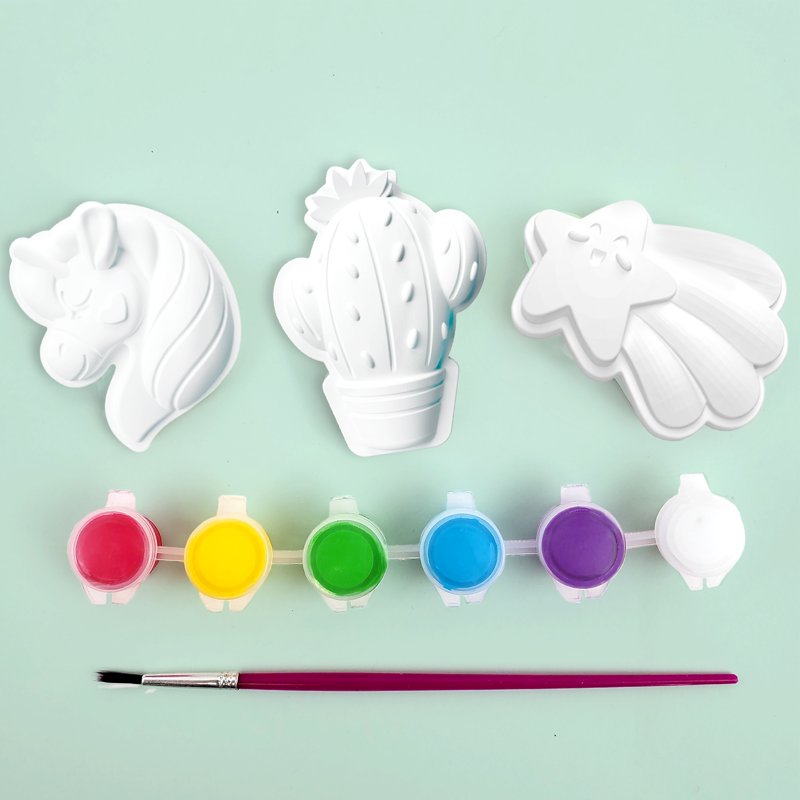 Paint Your Own Magnet Craft Kit - 2 Pack Kids Art & Craft Supplies