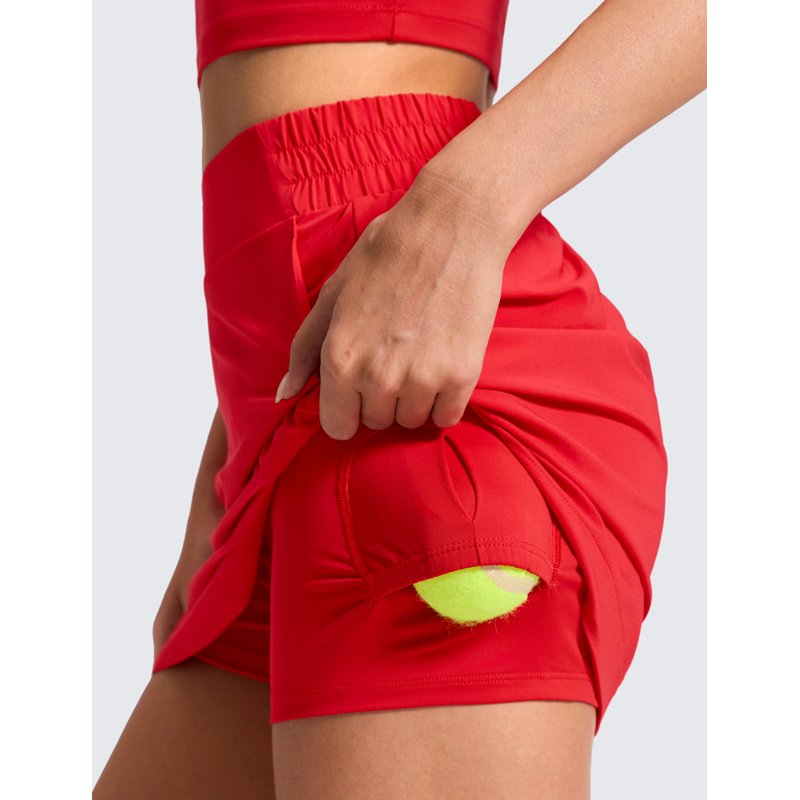 High Waisted Athletic Tennis Skirt with Inner Shorts & Pockets for Women