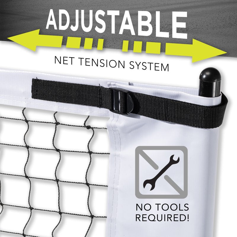 Portable Pickleball Net System - Official Size 22' with Wheels & Carry Bag