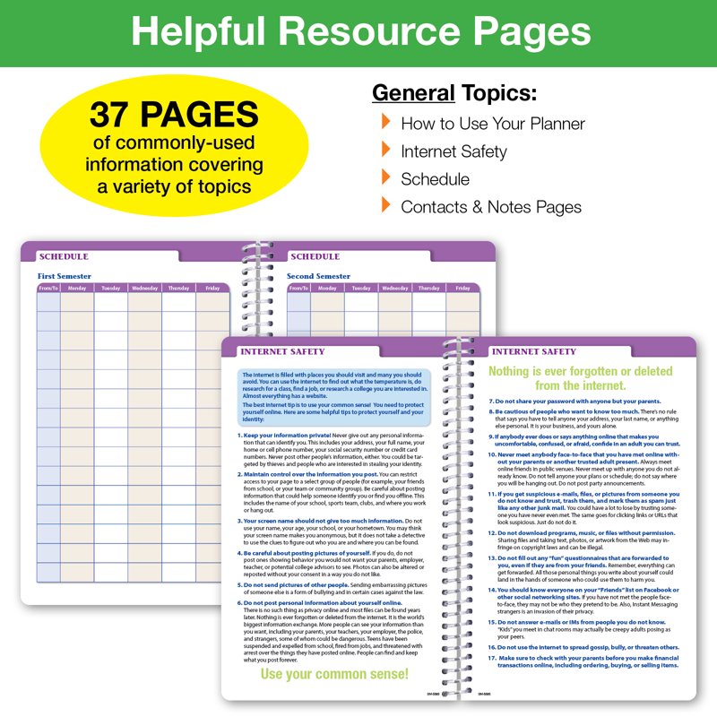 Student Planner 2026-2027 Matrix Style 5.5x8.5 Inch with Stickers & Ruler