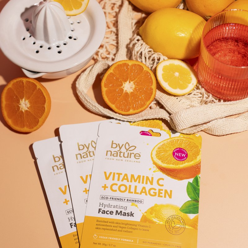 Vitamin C and Collagen Face Mask Pack - Brightening & Hydrating Skin Care