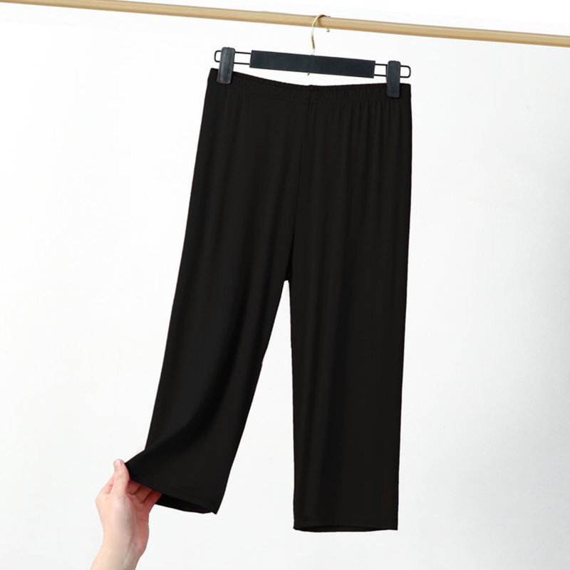 2 Pack Loose Fit Women’s Capris with Elastic Waist for Casual & Home Wear