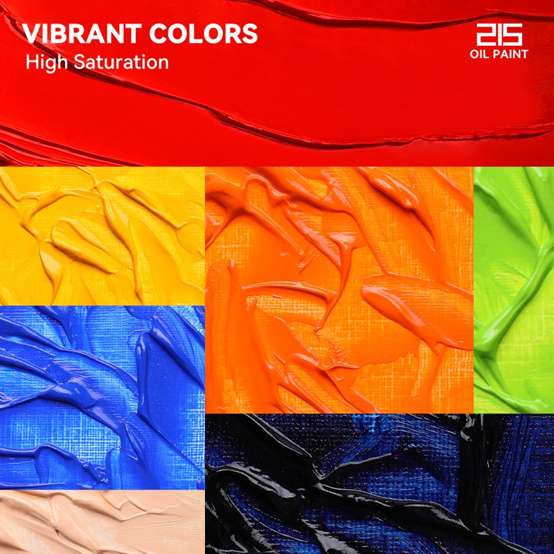 Professional Oil Paint Set - 20 Vivid Colors, 50ml Tubes for Artists and Art Studios