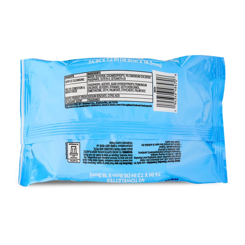 Makeup Remover Cleansing Towelettes - Hypoallergenic, Micellar Technology, 40 Count
