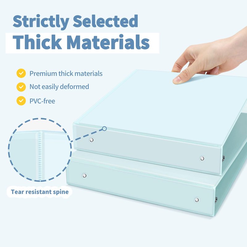 3-Ring Binder 1.5 Inch Capacity - Pack of 4 Blue Organizational Notebooks